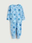 LCW Kids Blue Crew Neck Sonic Print Boys Pajama Set