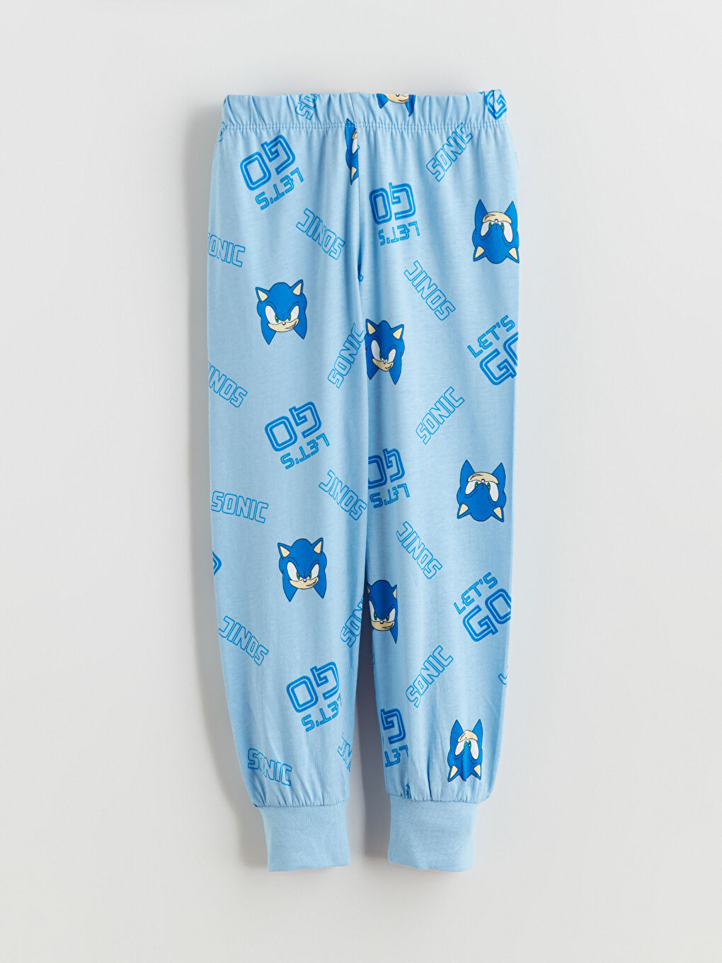 l_20252-w5l040z1-lqq_a4.jpg LCW Kids Blue Crew Neck Sonic Print Boys Pajama Set
