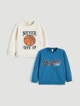 LCW Kids White Crew Neck Boys Sweatshirt 2-Pack