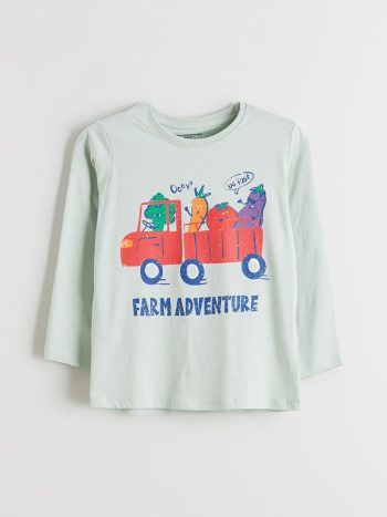 LCW Kids Green Printed Boys Pajama Set