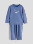 LCW Baby Blue Crew Neck Boys Sweatshirt and Jogger Pants Set