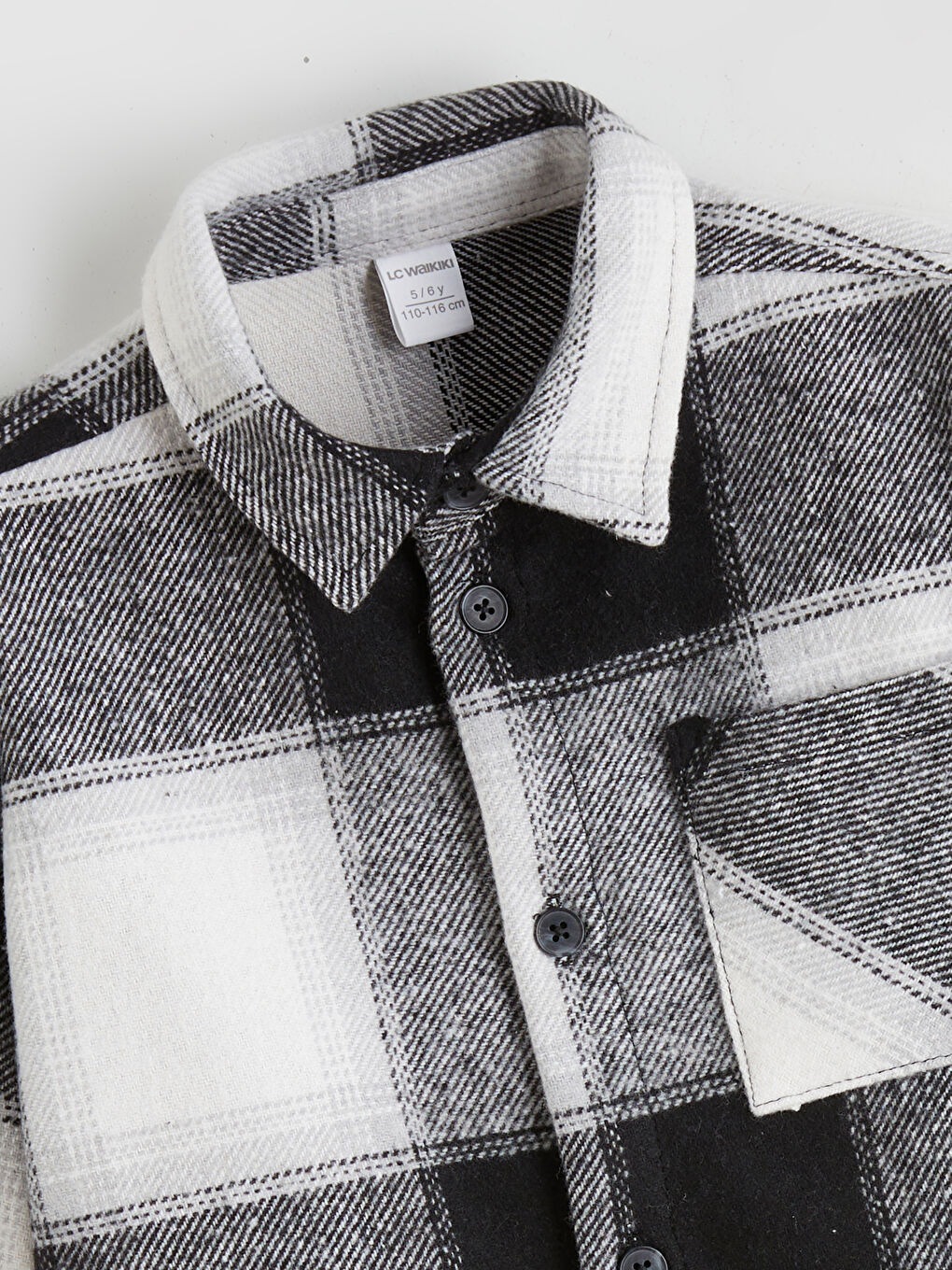 l_20252-w5ll67z1-lkn_a1.jpg LCW Baby Charcoal Checkered Boy's Shirt Jacket