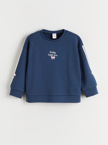 LCW Kids Indigo Crew Neck Girls' Sweatshirt and Jogger Set