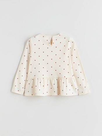 LCW Kids Cream Round Neck Bow Detail Girl's T-Shirt