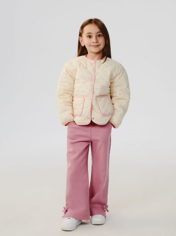 LCW Kids Pink Bow-Detail Elastic Waist Girls' Pants