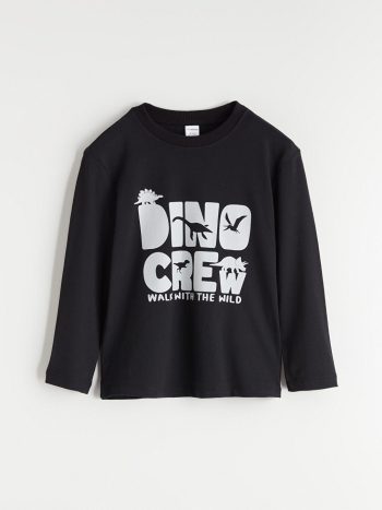 LCW Kids Black Dinosaur Print Boys T-Shirt