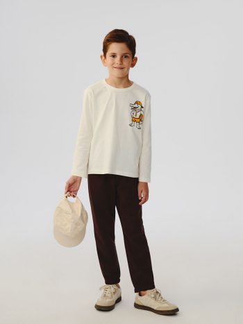 LCW Kids Beige Dinosaur Print Boys T-Shirt