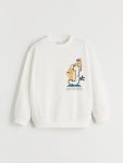 LCW Kids Beige Crew Neck Printed Boys Sweatshirt