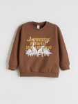 LCW Kids Brown Crew Neck Printed Boys Sweatshirt