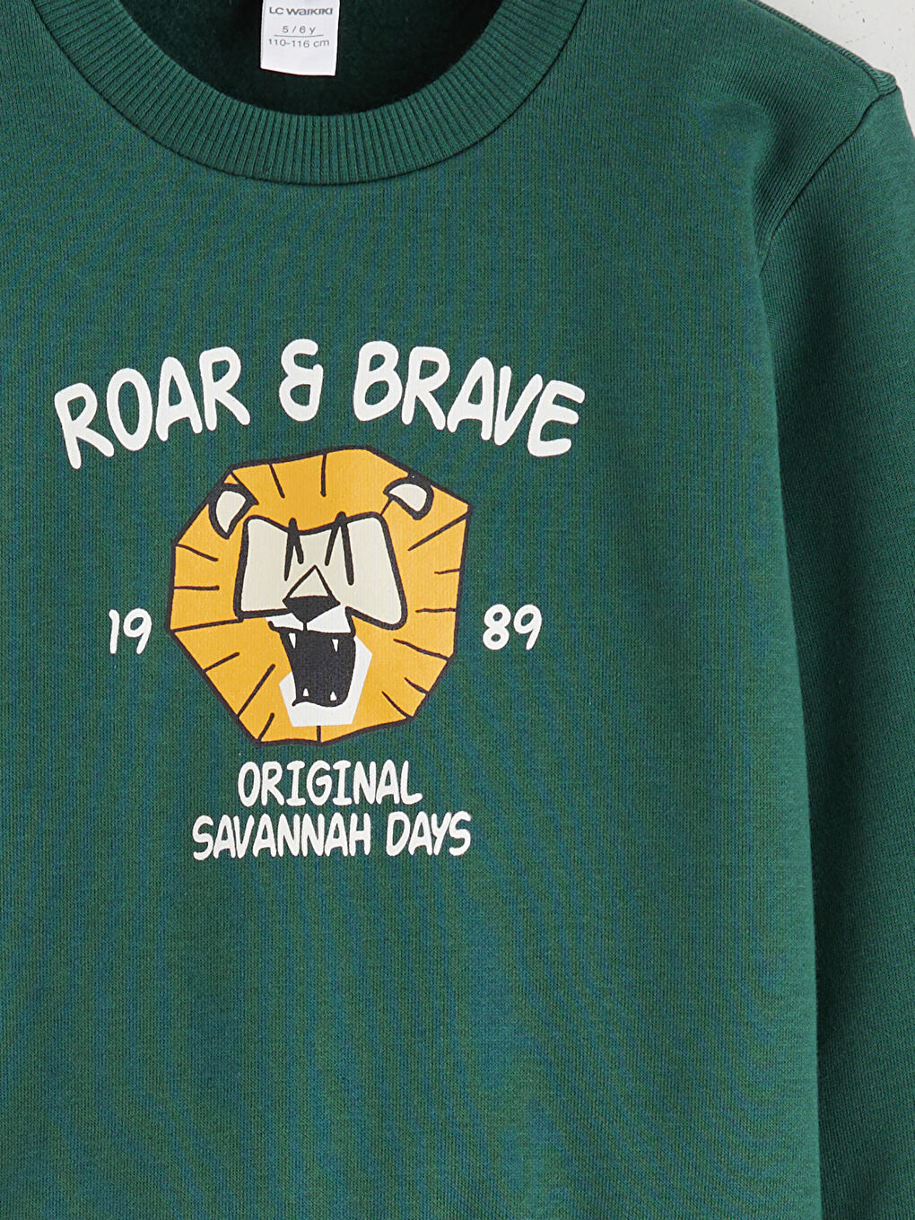 l_20252-w5mn50z1-hku_a2.jpg LCW Kids Green Lion Printed Boys Sweatshirt