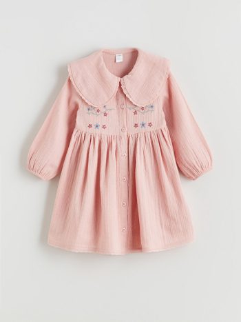 LCW Kids Pink Floral Peter Pan Collar Dress