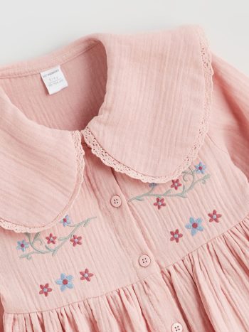 LCW Kids Pink Floral Peter Pan Collar Dress
