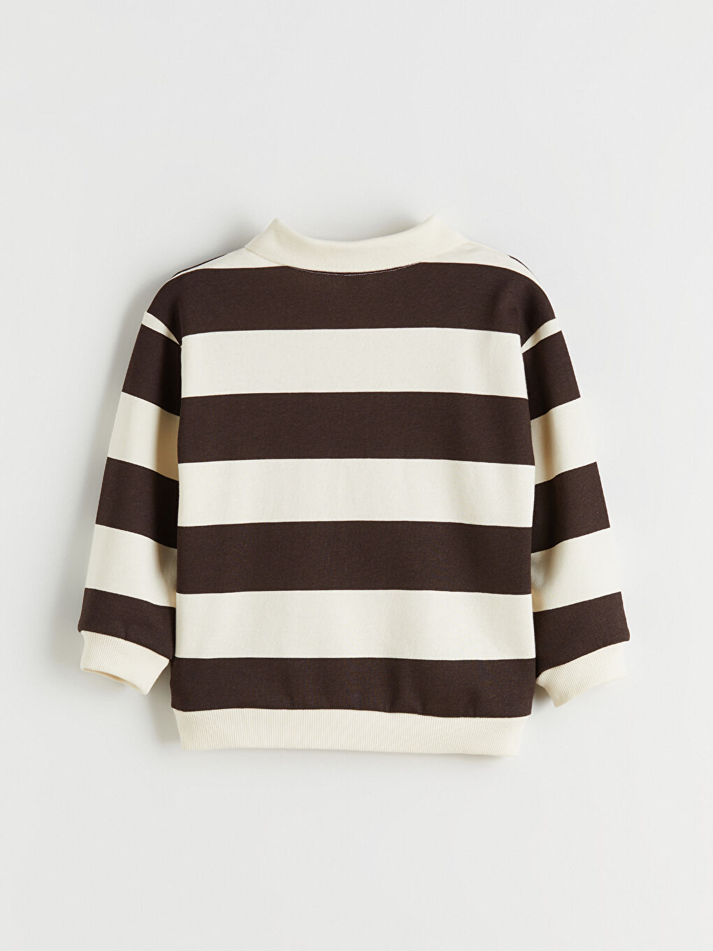 l_20252-w5mq20z1-lqa_a2.jpg LCW Kids Beige Striped Polo Collar Sweatshirt for Boys