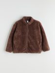 LCW Kids Brown Stand Collar Plush Boys Jacket