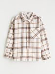 LCW Baby Beige Checkered Pattern Boys Shirt