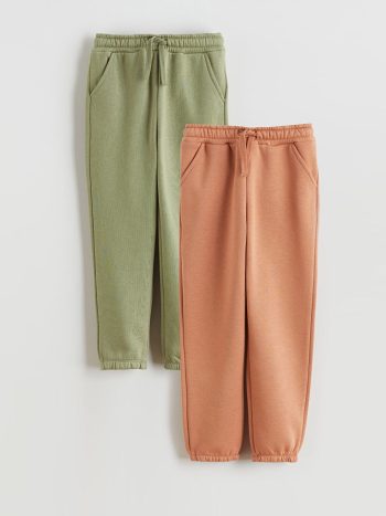 LCW Kids Brown Elastic Waist Boys Jogger Pants 2-Pack