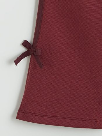 LCW Kids Burgundy Bow Flared Leggings for Girls