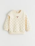 LCW Kids Cream Crew Neck Thick Girls Sweatshirt