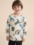 LCW Kids Beige Dinosaur Print Boys Pajama Set