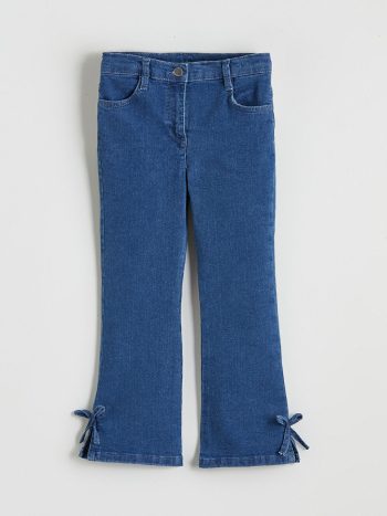 LCW Kids Blue Flared Bow Detail Girl's Jeans