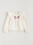 LCW Kids Cream Floral Muslin Baby Collar Blouse