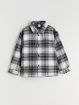 LCW Kids Black Long Sleeve Checkered Shirt for Boys