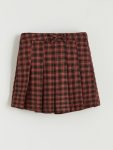 LCW Kids Red Checkered Girls' Shorts Skirt