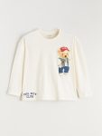 LCW Kids Beige Cute Bear Printed Boys T-Shirt