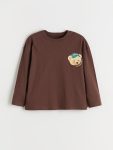 LCW Kids Brown Cute Bear Printed Boys T-Shirt