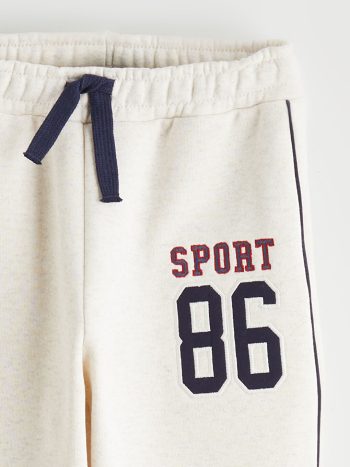 LCW Baby Cream Elastic Waist Boys' Jogger Pants