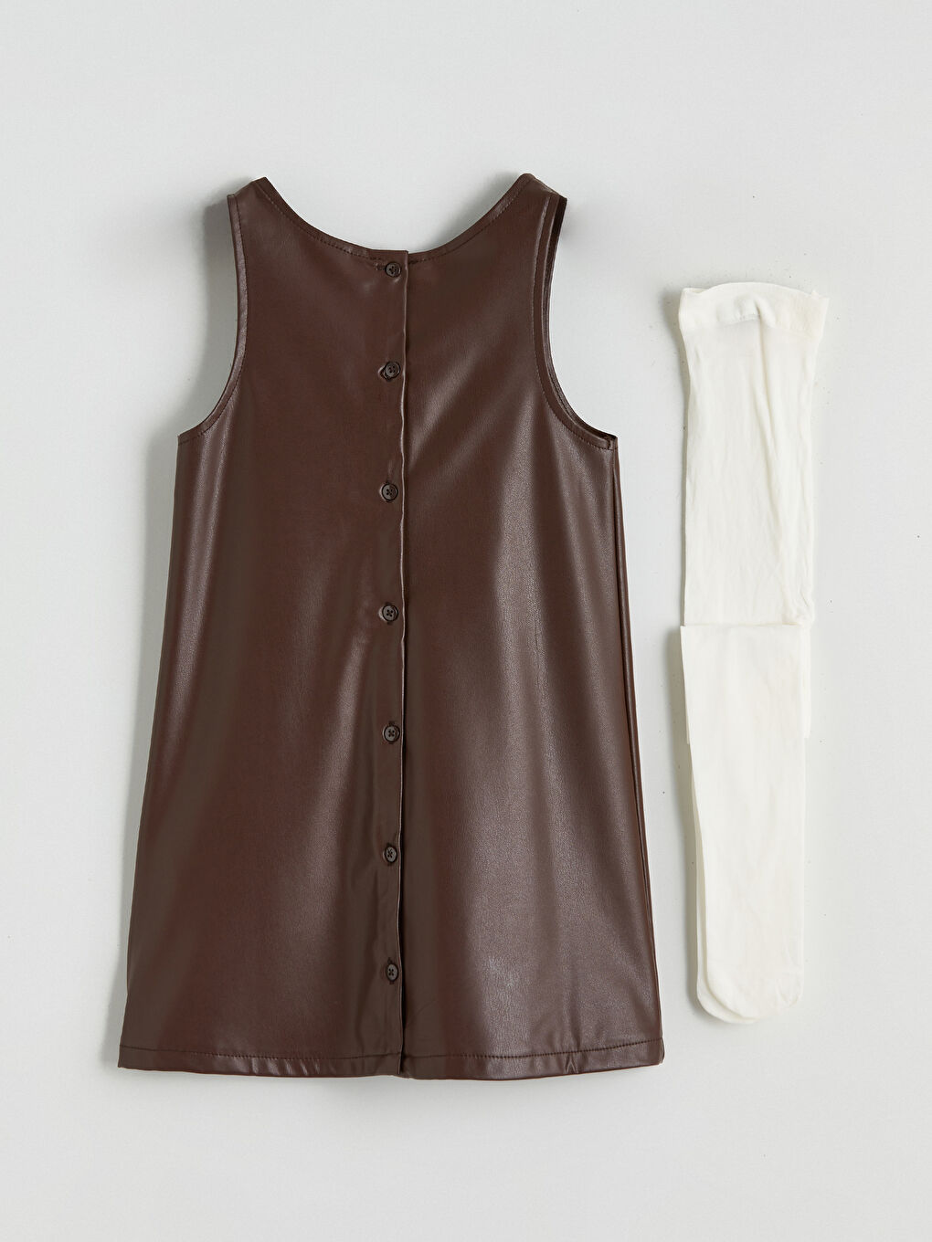 l_20252-w5n922z1-1fy_a3.jpg LCW Kids Brown Bow Detail Faux Leather Dress and Tights
