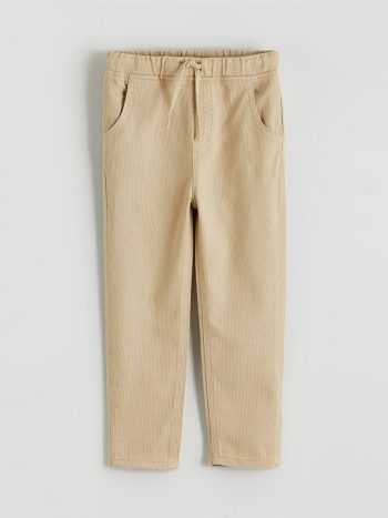 LCW Kids Beige Velvet-Look Boys Pants