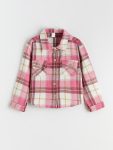 LCW Kids Pink Checkered Girls Shirt