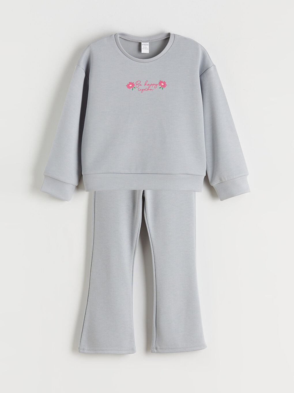 l_20252-w5ne18z1-g7j_a-1.jpg LCW Kids Gray Crew Neck Sweatshirt and Pants for Girls