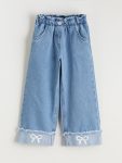 LCW Kids Indigo Elastic Waist Wide Leg Girl's Jeans