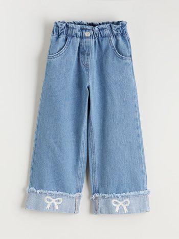 LCW Kids Indigo Elastic Waist Wide Leg Girl's Jeans
