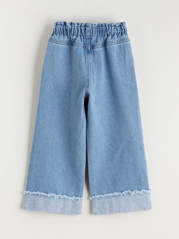 LCW Kids Indigo Elastic Waist Wide Leg Girl's Jeans
