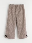 LCW Kids Brown Elastic Waist Bow Detail Girls' Pants