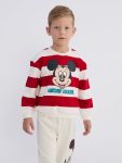 LCW Kids Beige Mickey Mouse Printed Crew Neck Sweatshirt