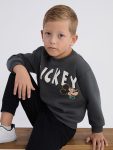 LCW Kids Gray Crew Neck Mickey Mouse Printed Sweatshirt