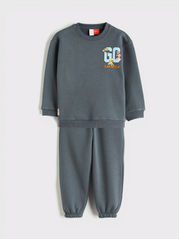 LCW Kids Grey Paw Patrol Printed Boys Sweatshirt and Sweatpants