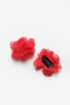 Red 2-Piece Tulle Flower Hair Clips for Babies