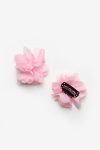Pink Set of 2 Tulle Flower Hair Clips for Babies