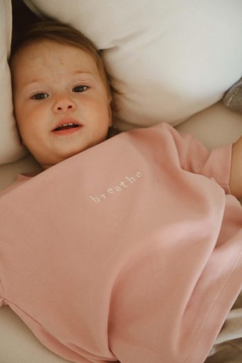 Pink Embroidered Oversized Long Sleeve T-shirt