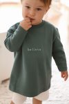 Green Embroidered Oversized Long Sleeve T-Shirt
